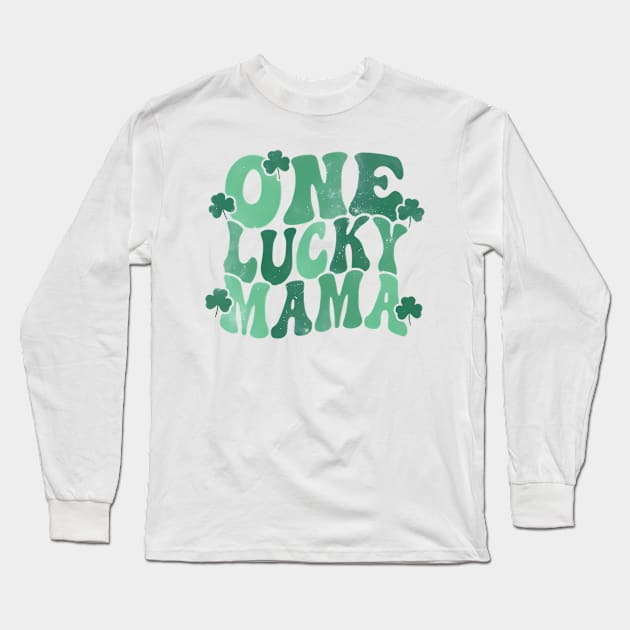 One Lucky Mama, Lucky Mom Long Sleeve T-Shirt by John white